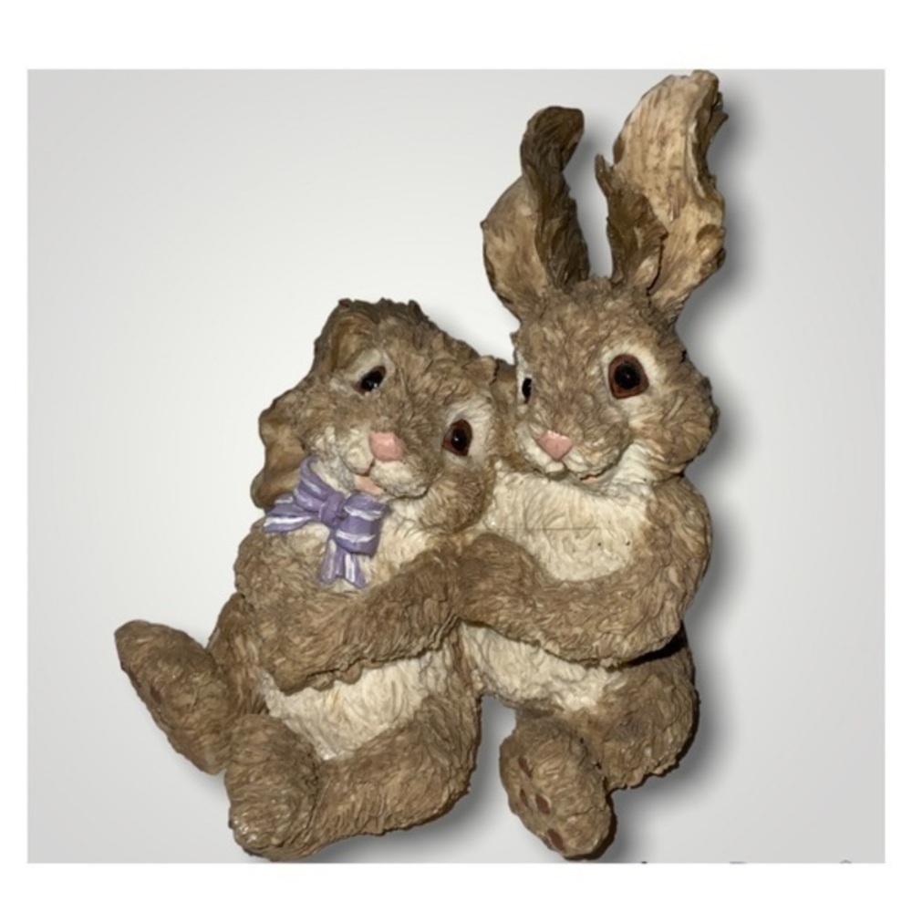 Hunny Bunnies Life Like Brown Textured Easter Resin Collectible 5”